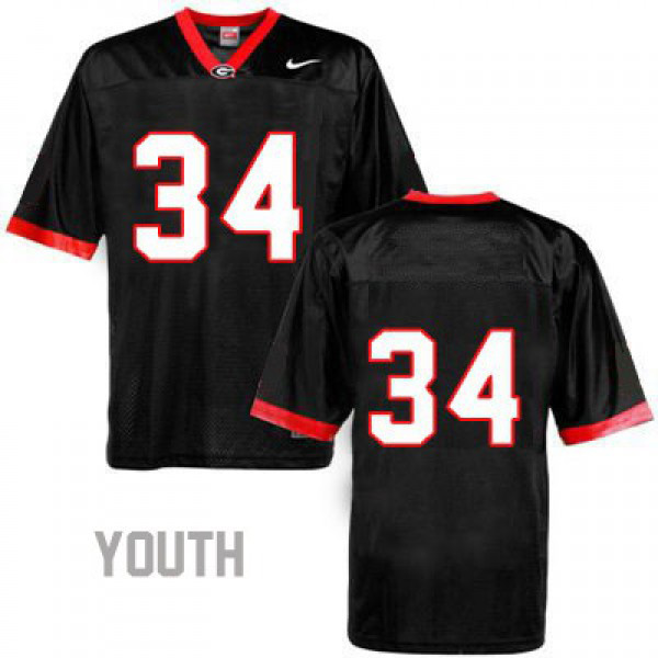 Youth Georgia Bulldogs Herschel Walker Youth #34 (No Name) College Jersey - Black